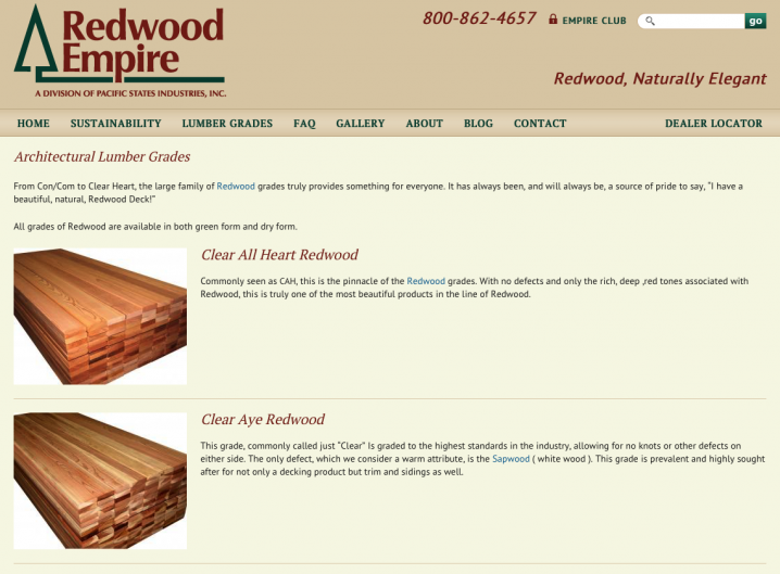 Redwood Empire - Lumber Grades