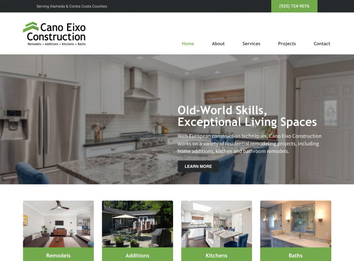 Cano Eixo Construction homepage