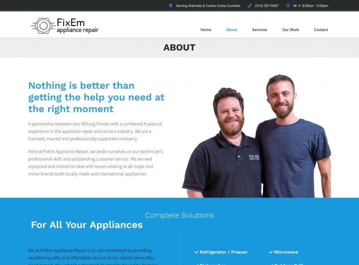 FixEm Appliance Repair about page