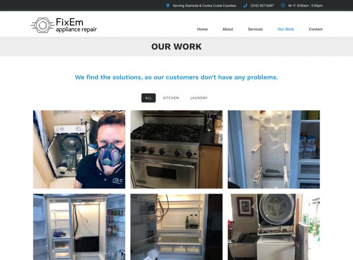 FixEm Appliance Repair gallery page