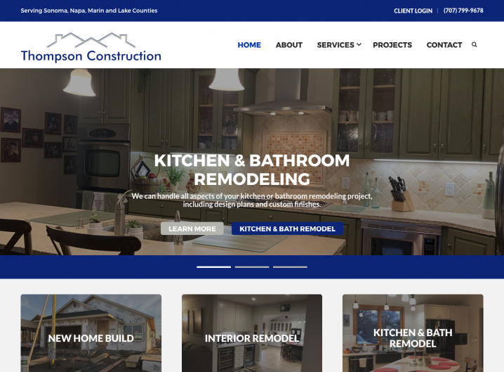 Thompson Construction homepage