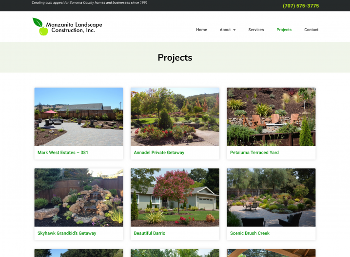 Manzanita Landscape Construction Project overview