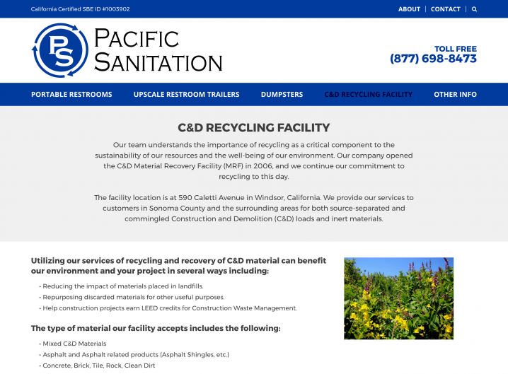 Pacific Sanitation service page