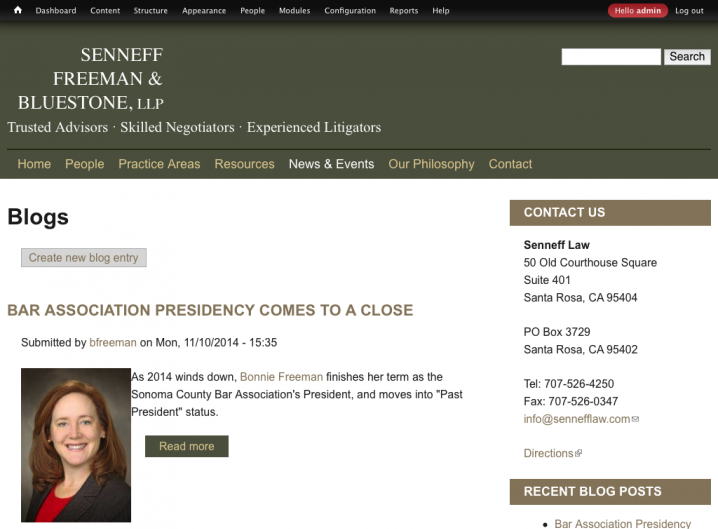 Senneff Freeman & Bluestone Law - News and Events